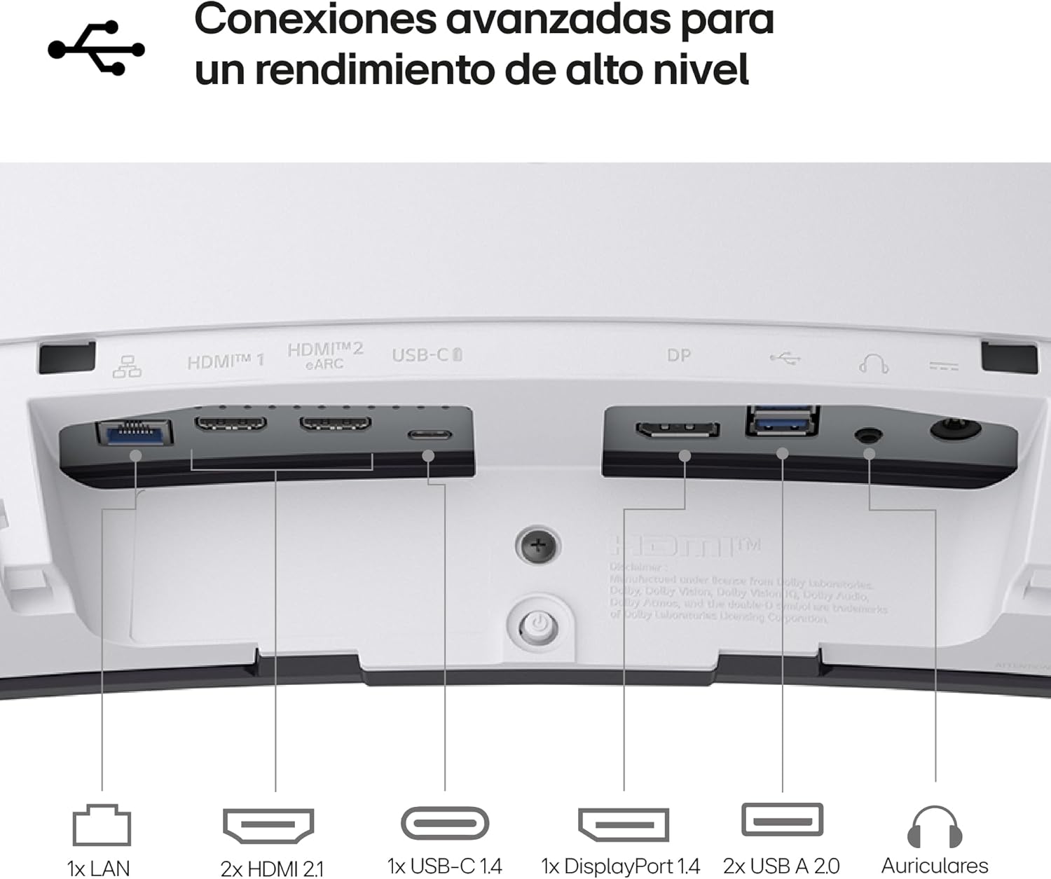 Smart Monitor Gaming Ultrapanorâmico Curvo LG UltraGear 34GX90SA-W 34"/ WQHD/ Multimédia/ 0.03ms/ 240Hz/ OLED/ Regulável em altura/ Smart TV/ Branco - Imagem 14