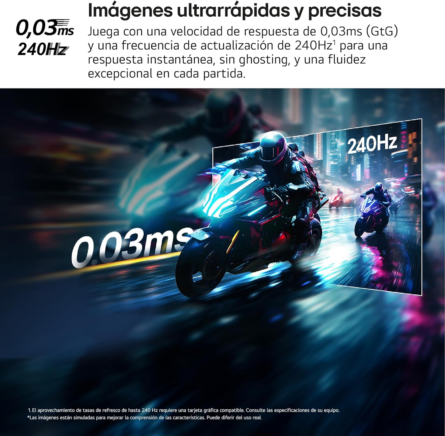 Smart Monitor Gaming Ultrapanorâmico Curvo LG UltraGear 34GX90SA-W 34"/ WQHD/ Multimédia/ 0.03ms/ 240Hz/ OLED/ Regulável em altura/ Smart TV/ Branco - Imagem 7