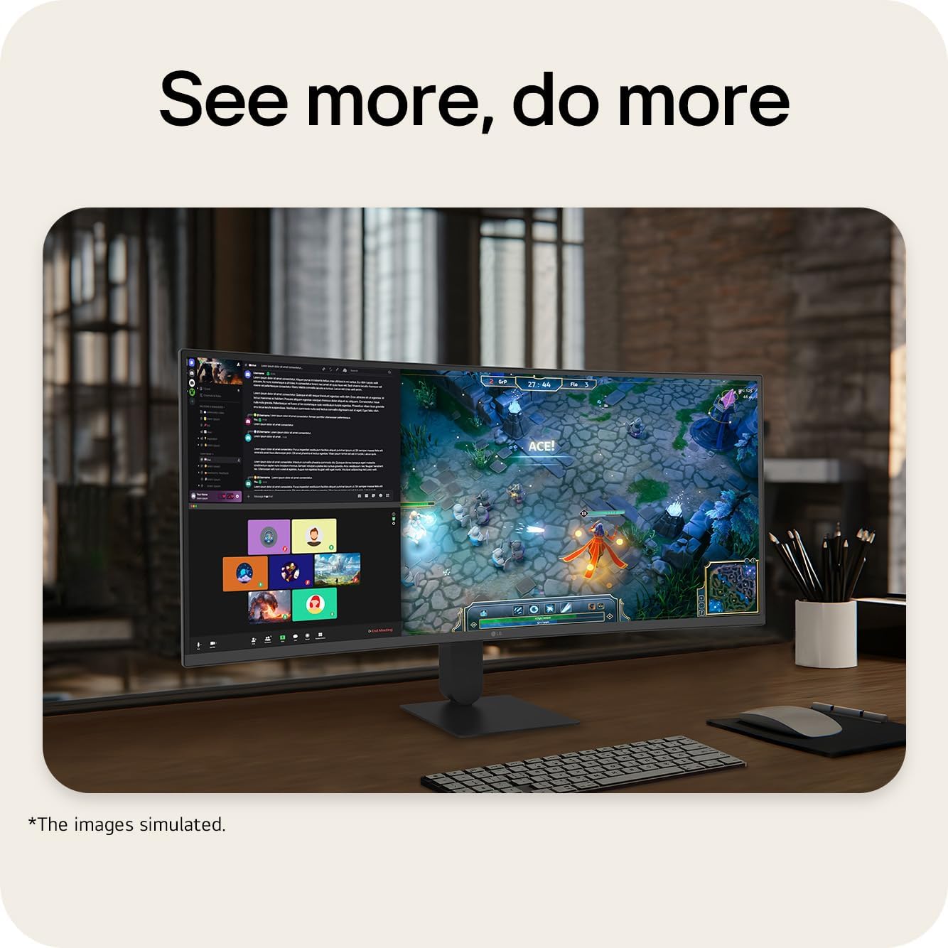Monitor LG UltraWide 34U640B-B 34" WQHD Curvo 144Hz HDR10 USB-C 65W KVM Preto - Imagem 2