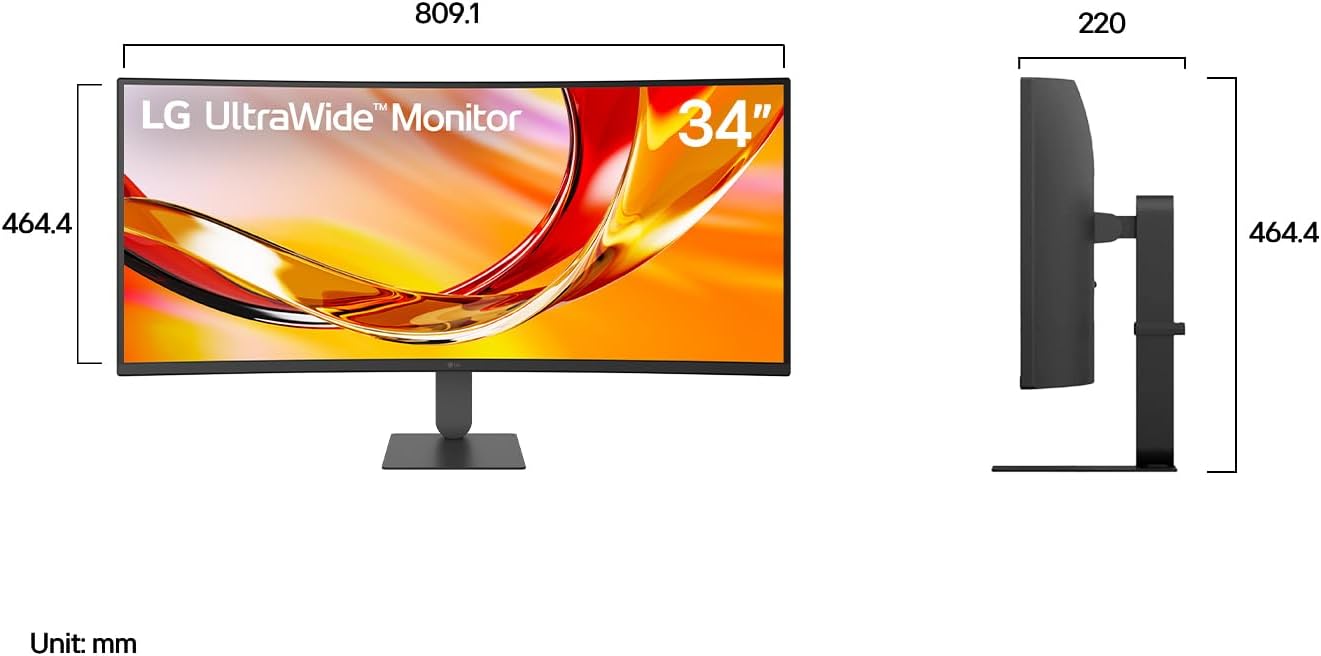 Monitor LG UltraWide 34U640B-B 34" WQHD Curvo 144Hz HDR10 USB-C 65W KVM Preto - Imagem 16
