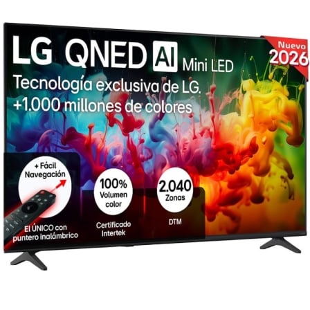 Smart TV LG 65" QNED72B6B QNED Mini LED Ultra HD 4K Processador α7 Gen9 AI webOS Preto - Imagem 2