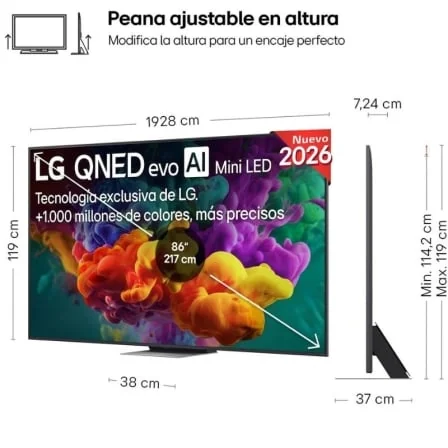 Smart TV LG 86" 86QNED87B6A QNED evo Mini LED 4K Ultra HD Processador IA alpha 8 Gen3 - Imagem 3