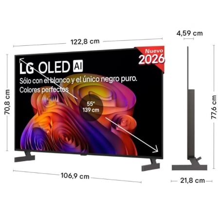 Televisor Smart TV LG OLED AI B6 55" 4K Ultra HD OLED55B6ELC Dolby Vision Atmos WiFi Preto - Imagem 2