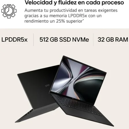 Portátil LG Gram 14" 14Z95U Ryzen AI 7 450 32GB 512GB SSD WUXGA Windows 11 Preto - Imagem 2