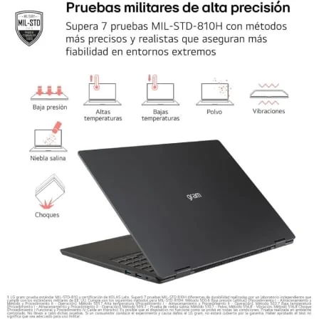 Portátil LG Gram 14" 14Z95U Ryzen AI 7 450 32GB 512GB SSD WUXGA Windows 11 Preto - Imagem 3