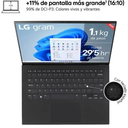 Portátil LG Gram 14ZB90S-G.AX55BN 14" Intel Core Ultra 5 16GB 512GB SSD Intel Arc sem SO - Imagem 2