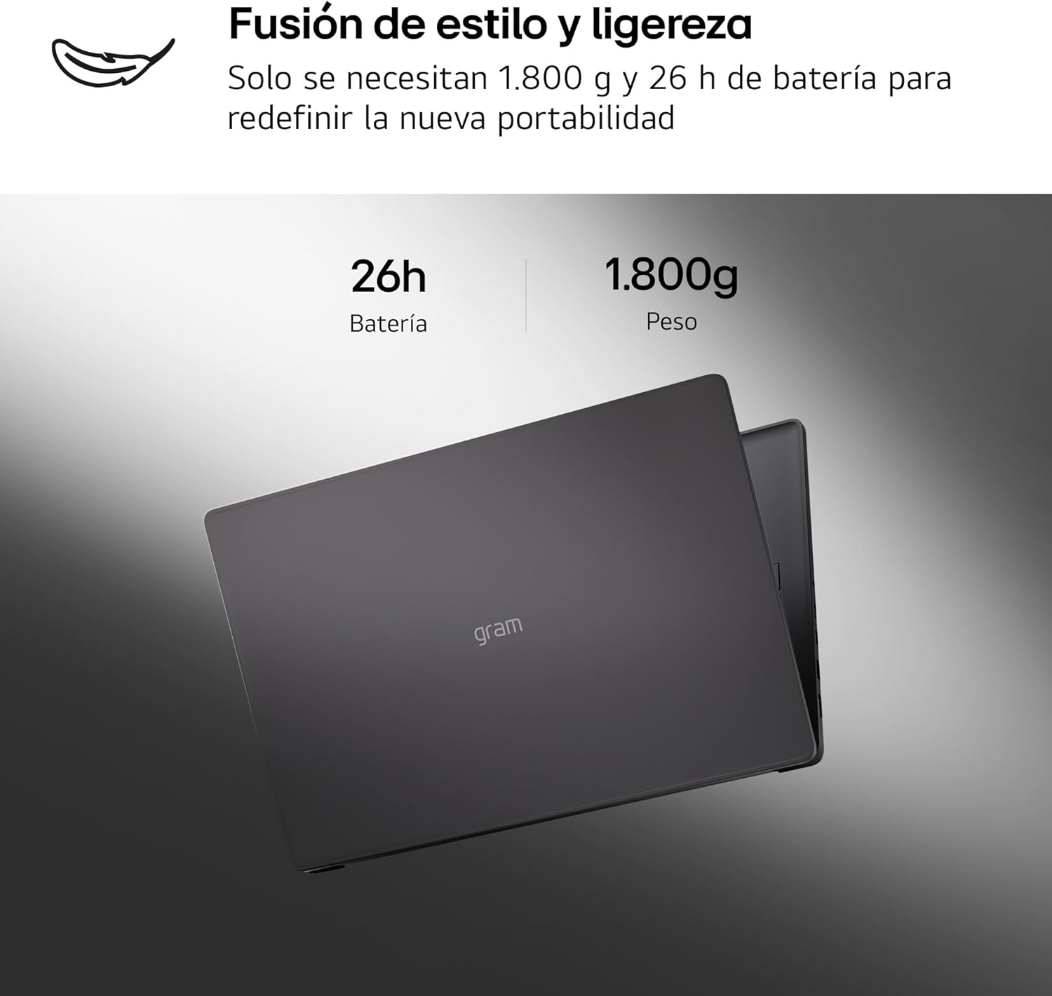 Portátil LG Gram 16U55U 16" WUXGA AMD Ryzen AI 7 445 16GB 512GB SSD Windows 11 Home Preto Carbono - Imagem 3
