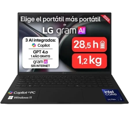 Portátil LG Gram 16" 16Z90TL Intel Core Ultra 7 32GB 512GB SSD WQXGA Windows 11 Pro Preto