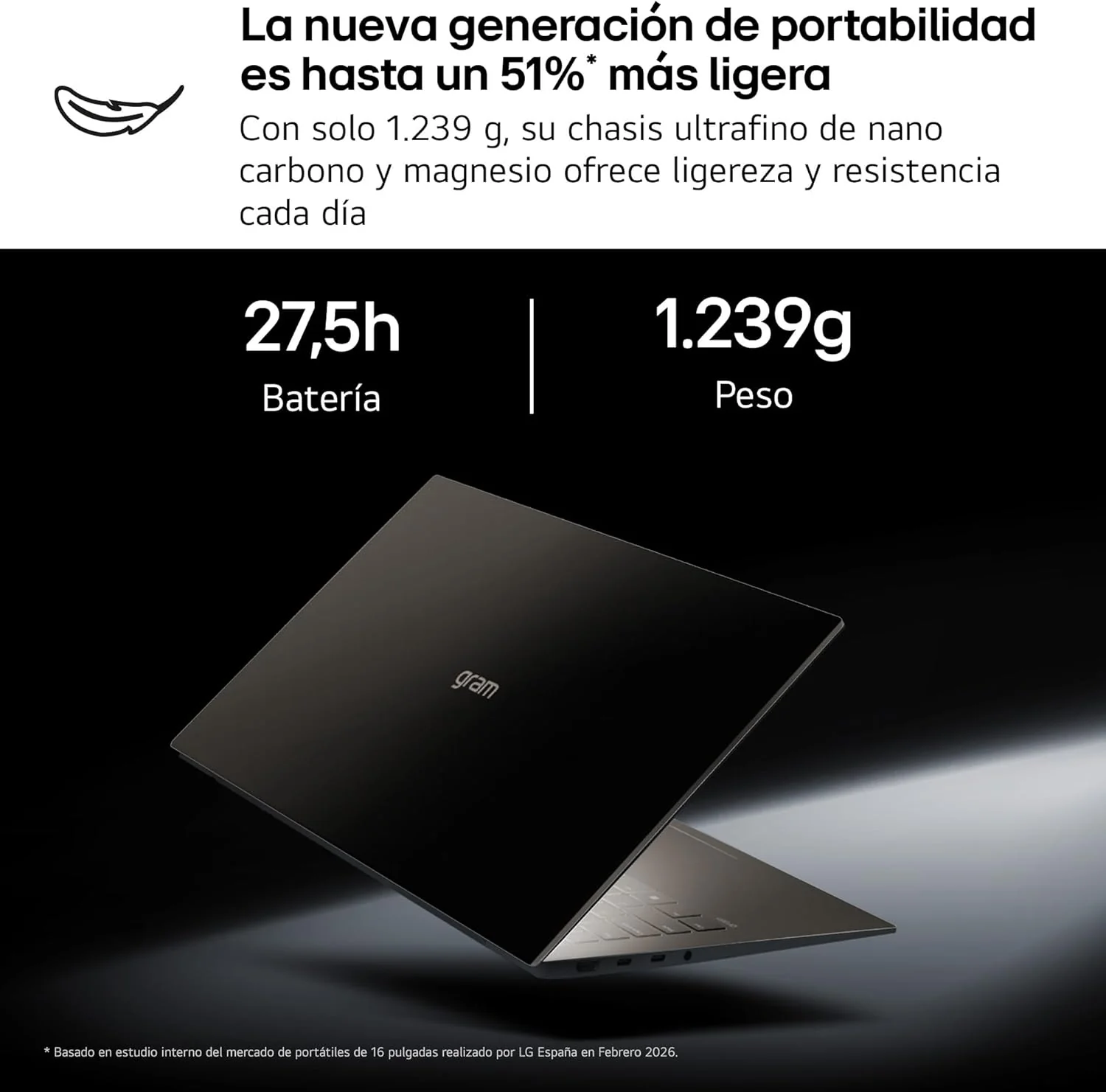 Portátil LG Gram Pro 16" Intel Core Ultra 7 32GB 512GB SSD WQXGA IPS S/SO - Imagem 2