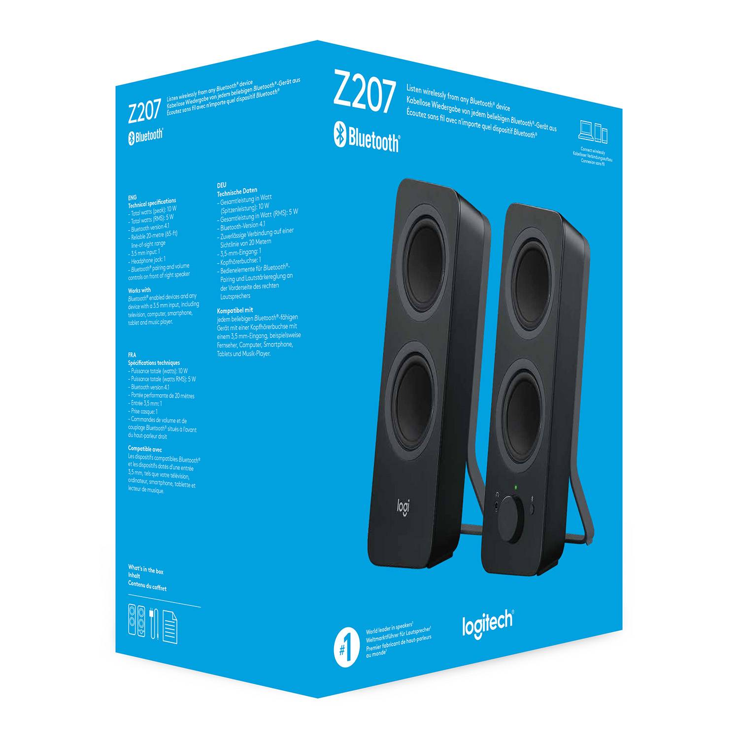 Altifalantes com Bluetooth Logitech Z207/ 10W/ 2.0 - Imagem 7