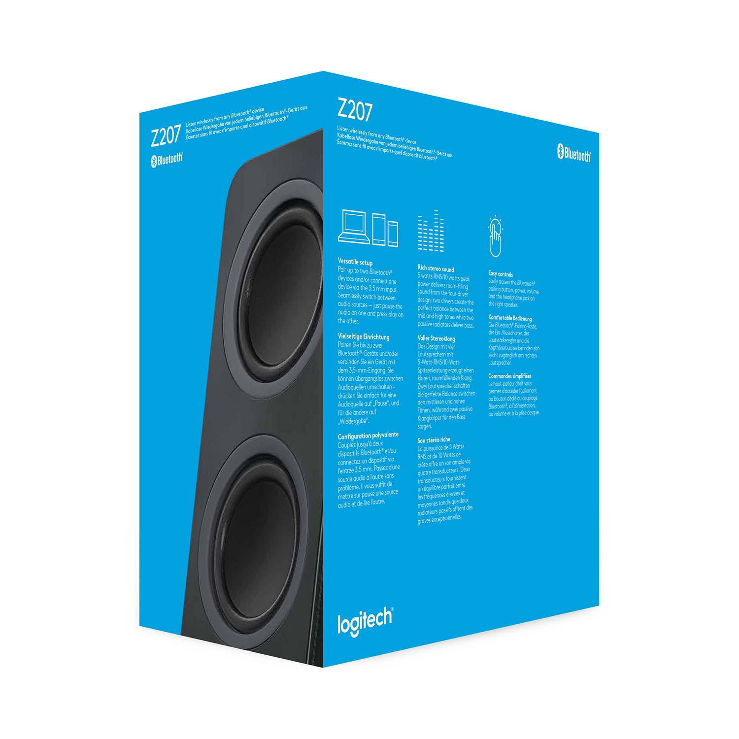 Altifalantes com Bluetooth Logitech Z207/ 10W/ 2.0 - Imagem 9