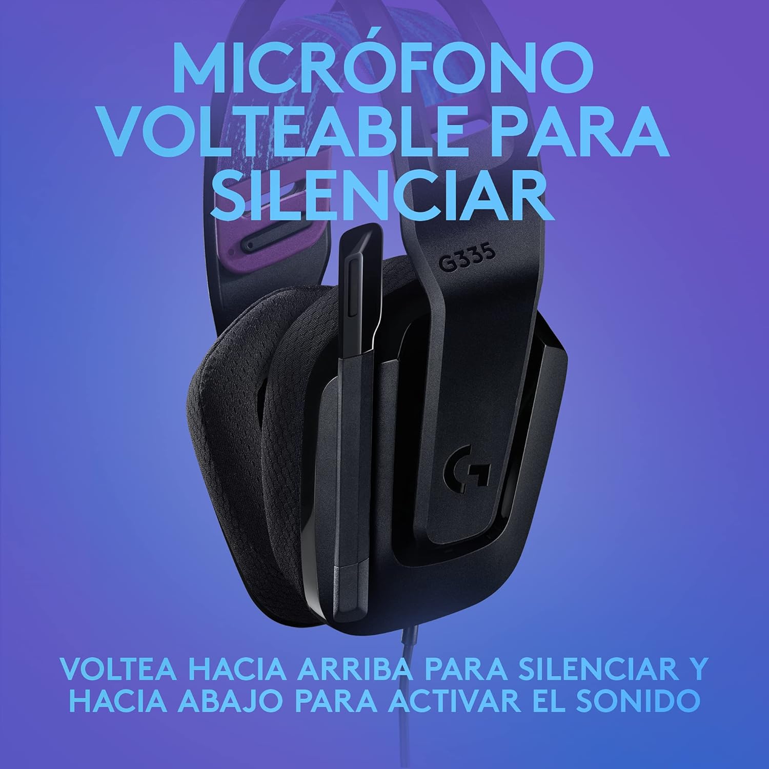 Auscultadores Gaming com Microfone Logitech G335/ Jack 3.5/ Preto - Imagem 5