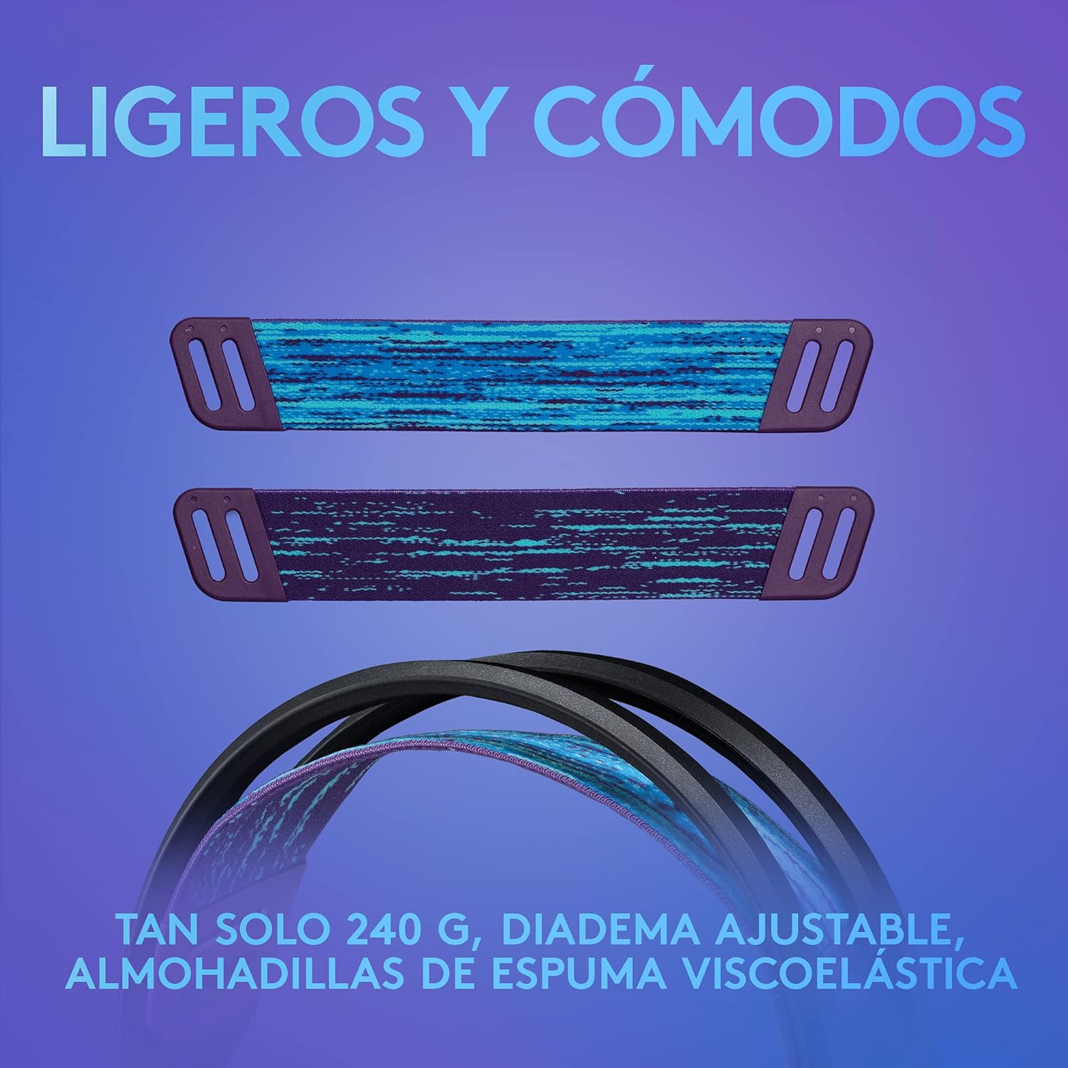 Auscultadores Gaming com Microfone Logitech G335/ Jack 3.5/ Preto - Imagem 2