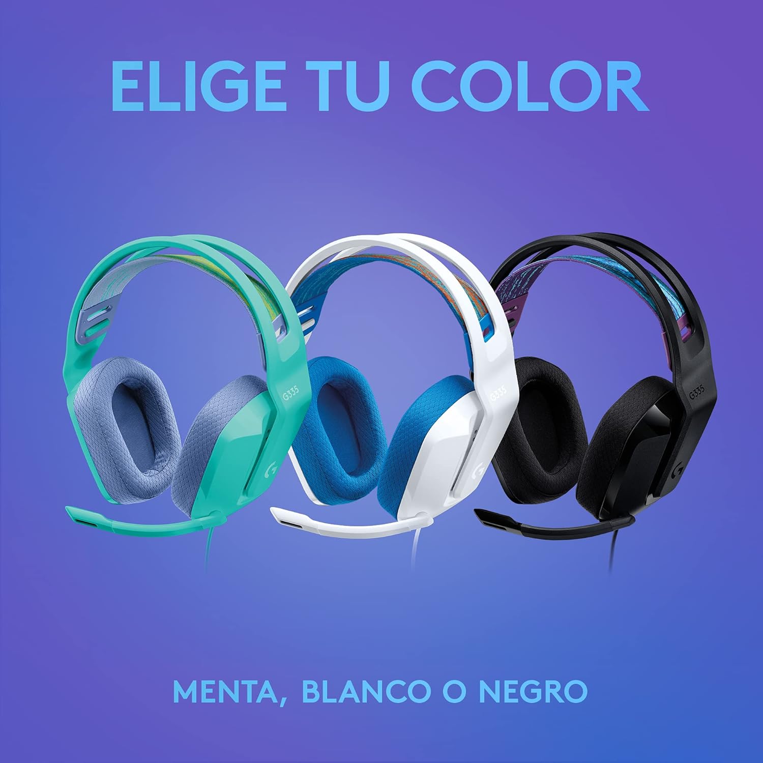 Auscultadores Gaming com Microfone Logitech G335/ Jack 3.5/ Preto - Imagem 7