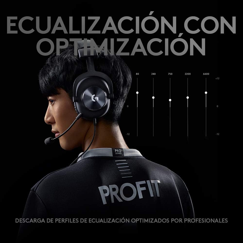 Auriculares Gaming com Microfone Logitech G Pro X/ Jack 3.5/ USB/ Pretos - Imagem 9
