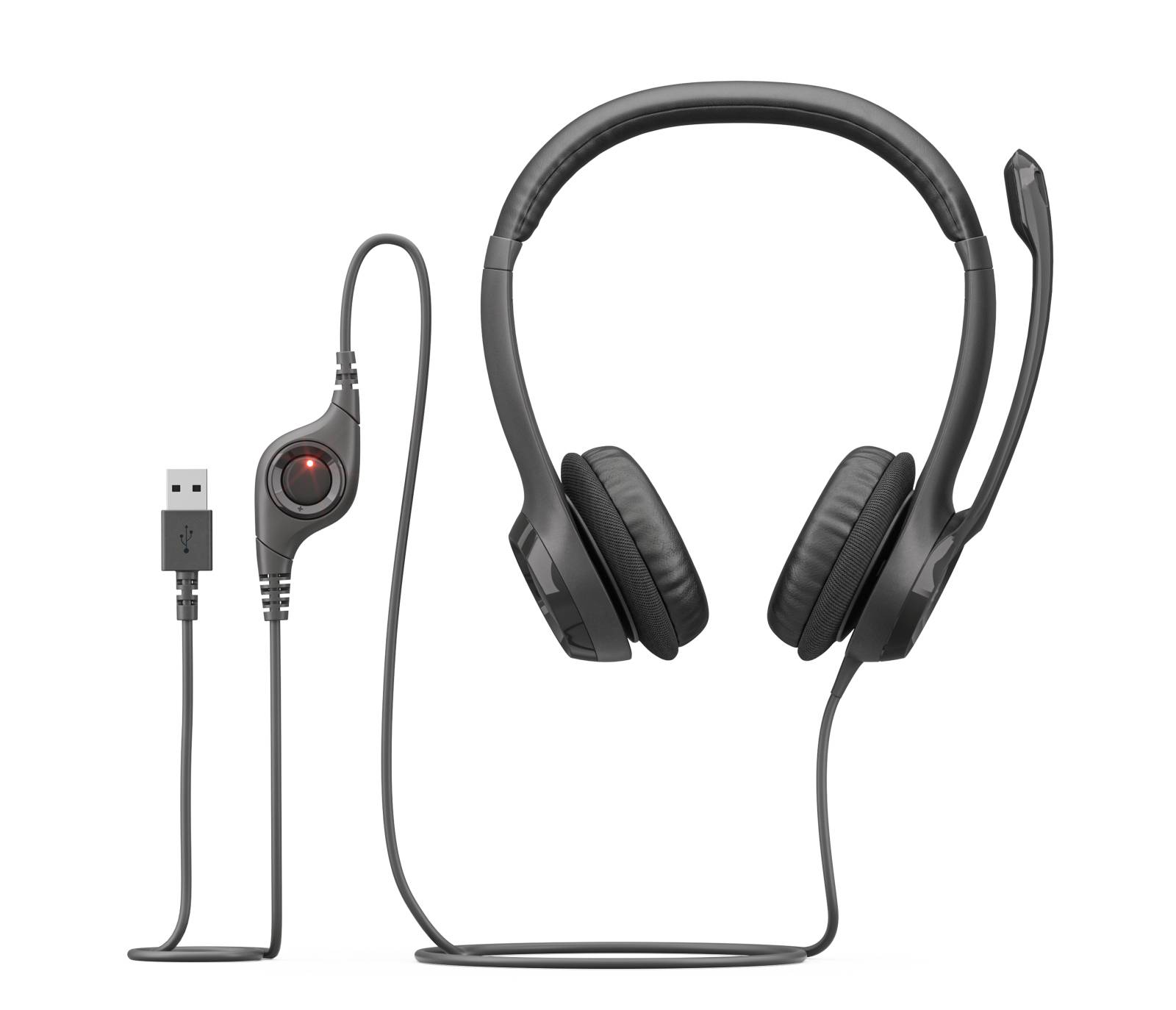 Auscultadores Logitech H390/ com Microfone/ USB/ Pretos - Imagem 4