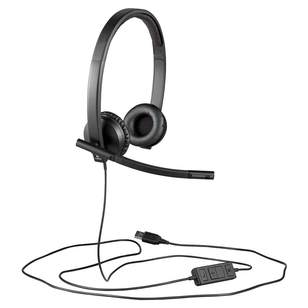 Auscultadores Logitech H570E/ com Microfone/ USB/ Pretos - Imagem 2