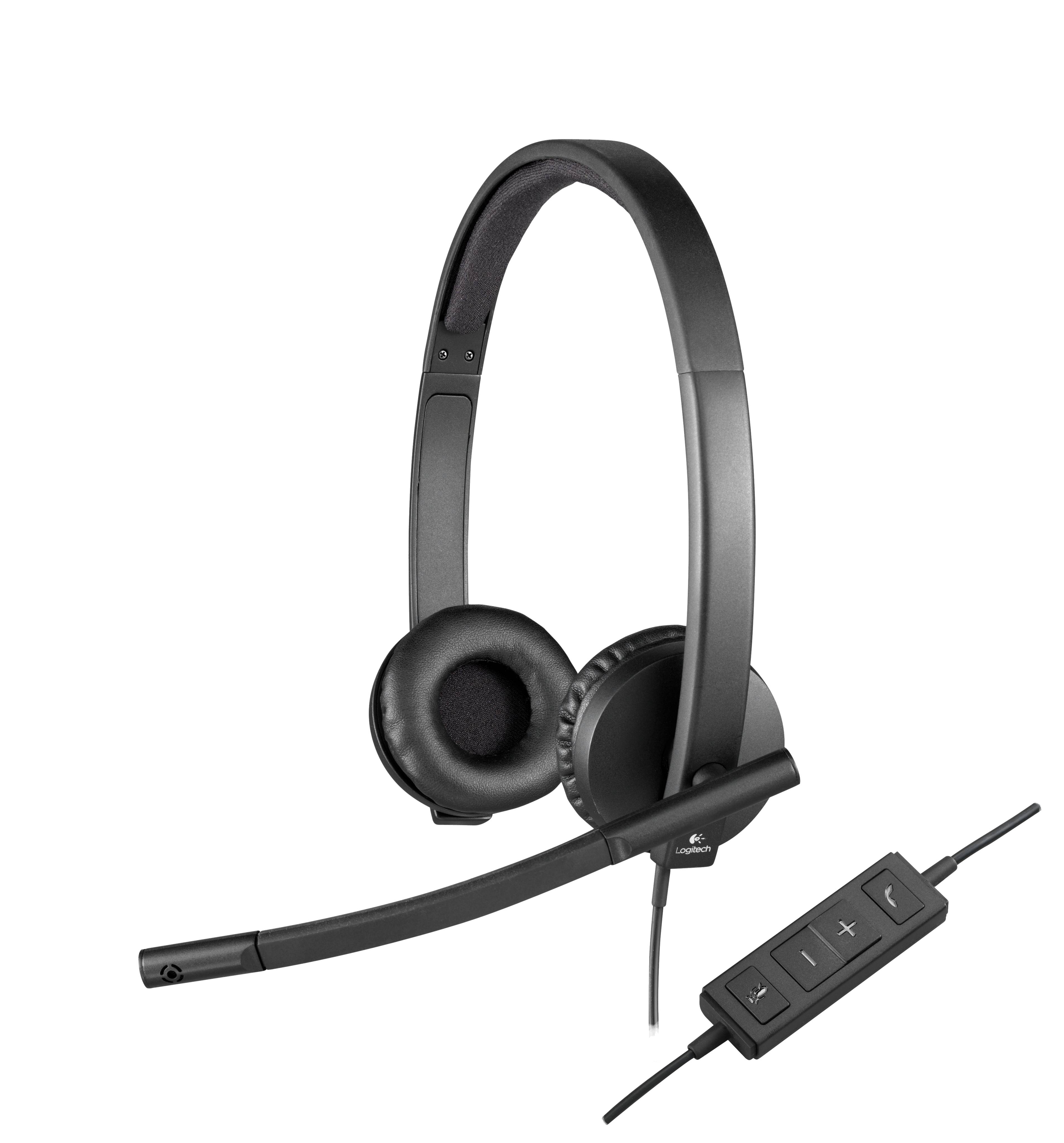 Auscultadores Logitech H570E/ com Microfone/ USB/ Pretos - Imagem 3
