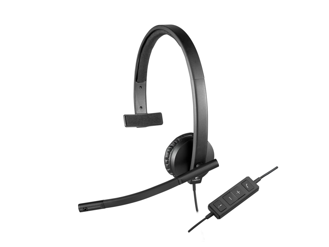 Auricular Logitech H570E/ com Microfone/ USB/ Preto