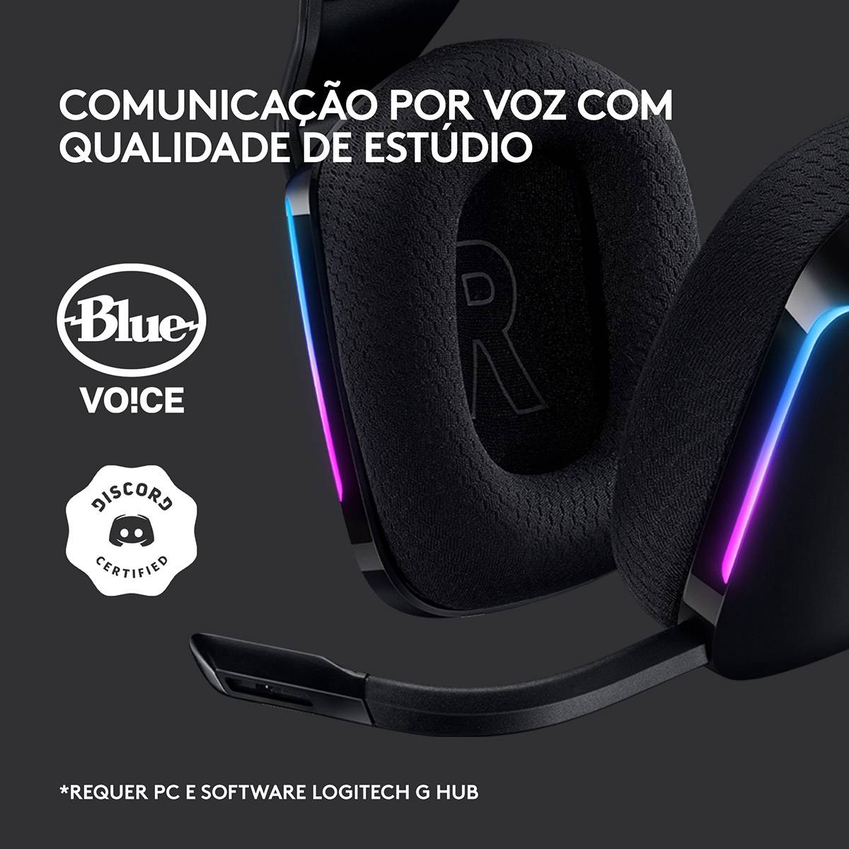 Auscultadores Gaming Sem Fios com Microfone Logitech G733/ Preto - Imagem 10