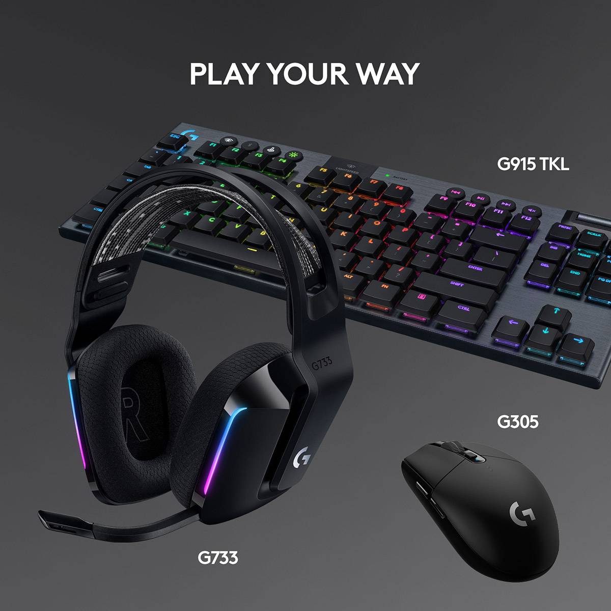 Auscultadores Gaming Sem Fios com Microfone Logitech G733/ Preto - Imagem 9