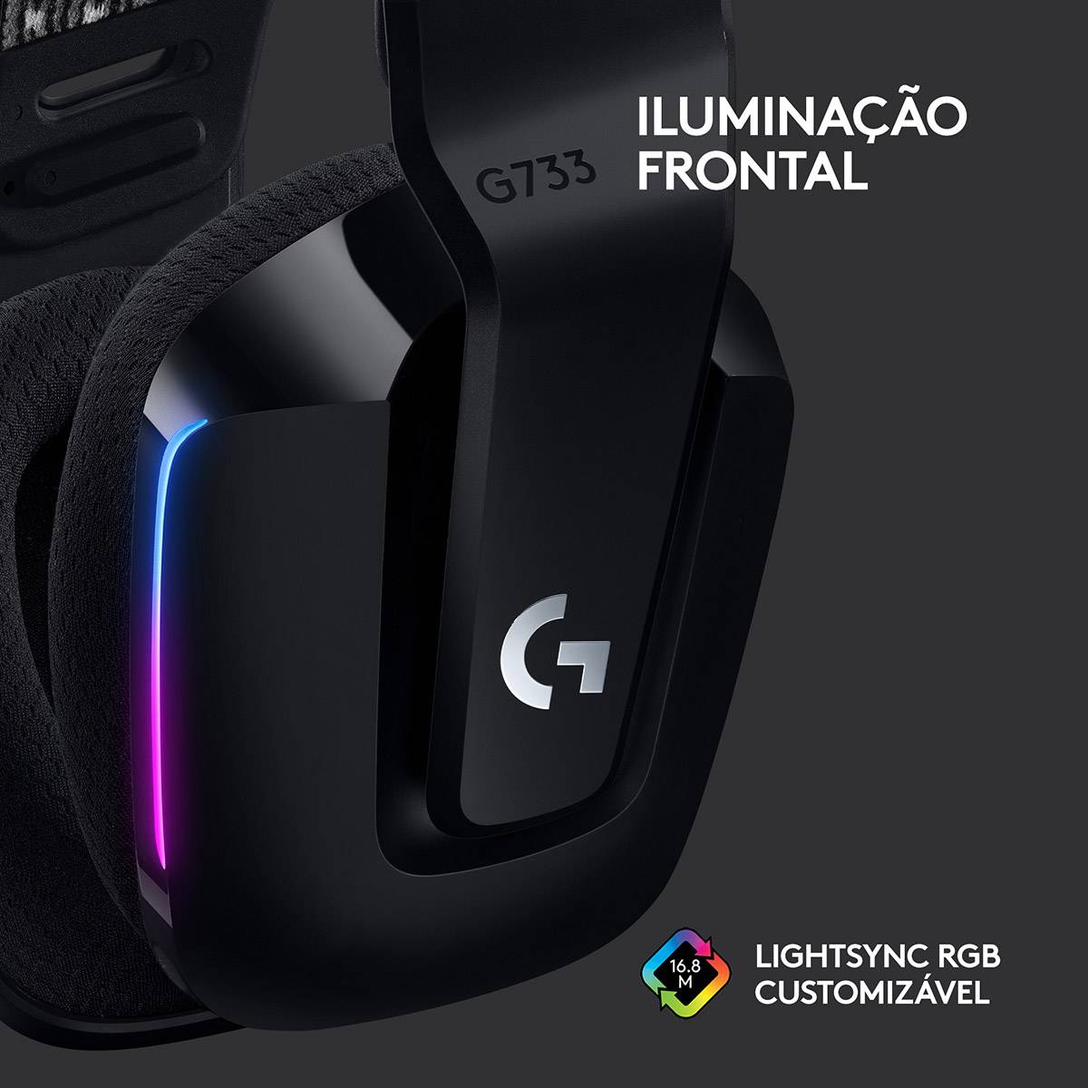 Auscultadores Gaming Sem Fios com Microfone Logitech G733/ Preto - Imagem 5