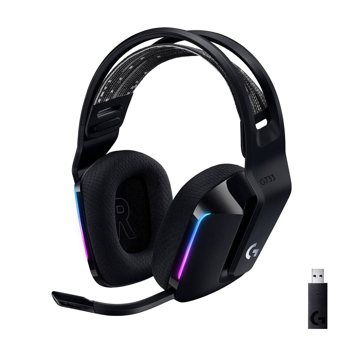 Auscultadores Gaming Sem Fios com Microfone Logitech G733/ Preto
