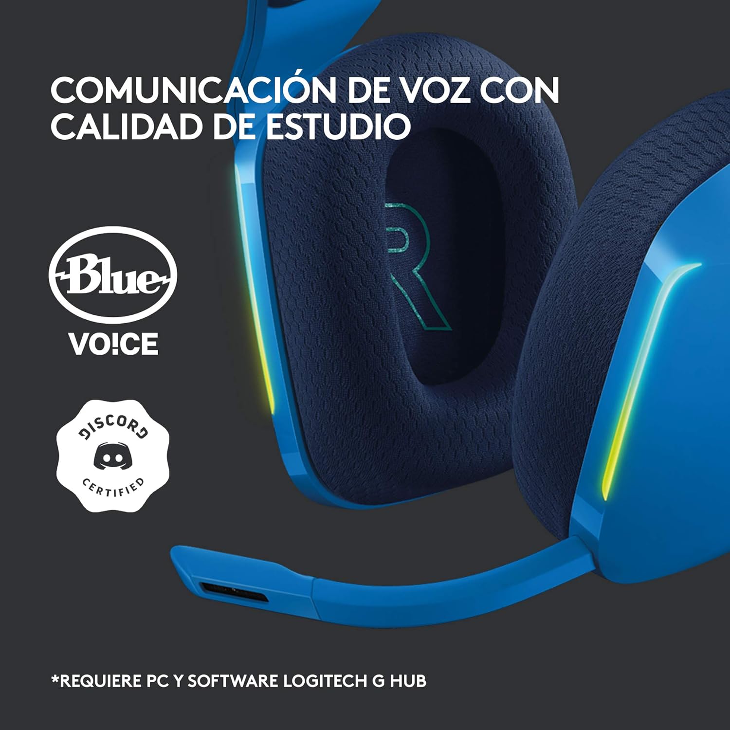 Auscultadores Gaming Sem Fios com Microfone Logitech G733/ Azuis - Imagem 9