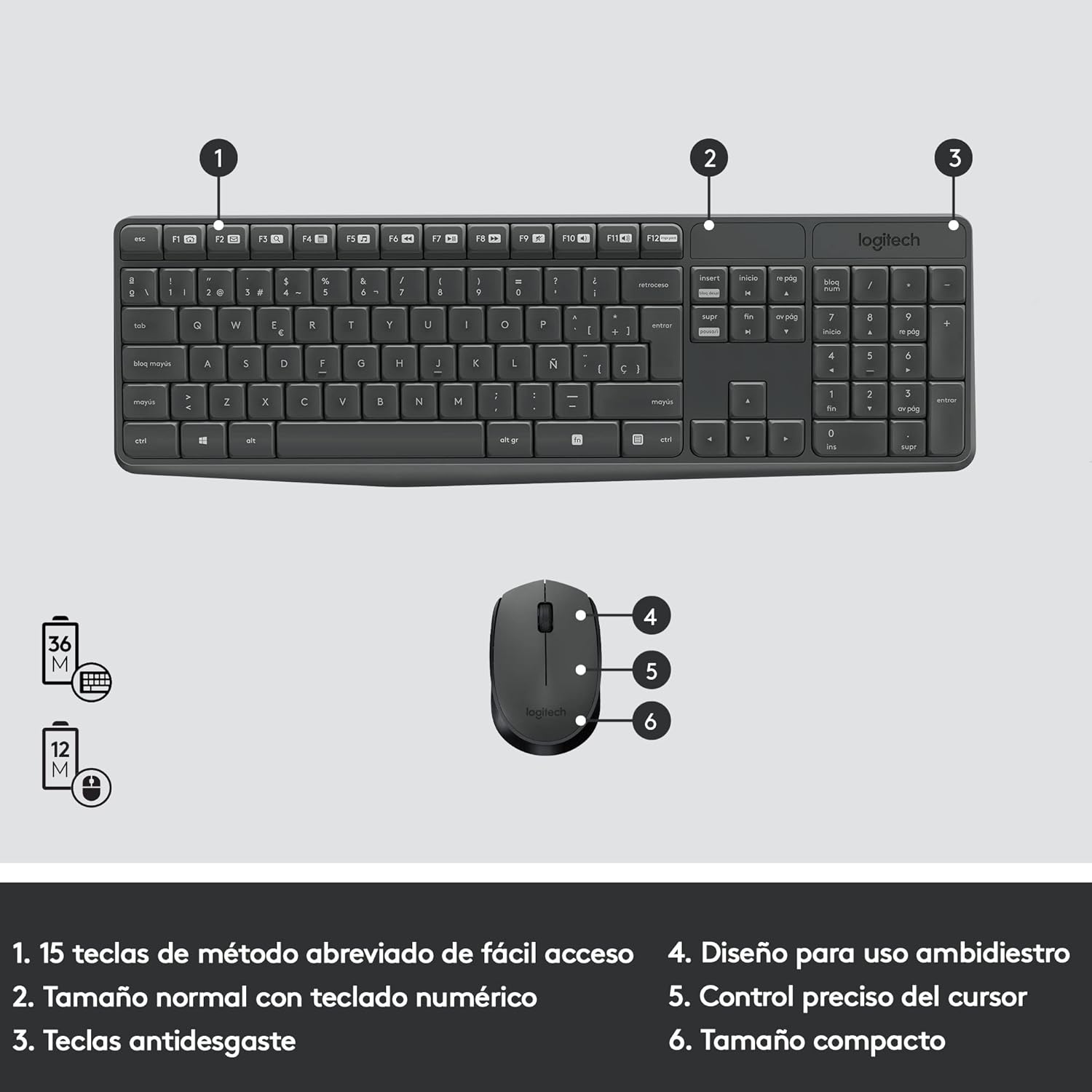 Teclado e Rato Sem Fios Logitech MK235 - Imagem 6