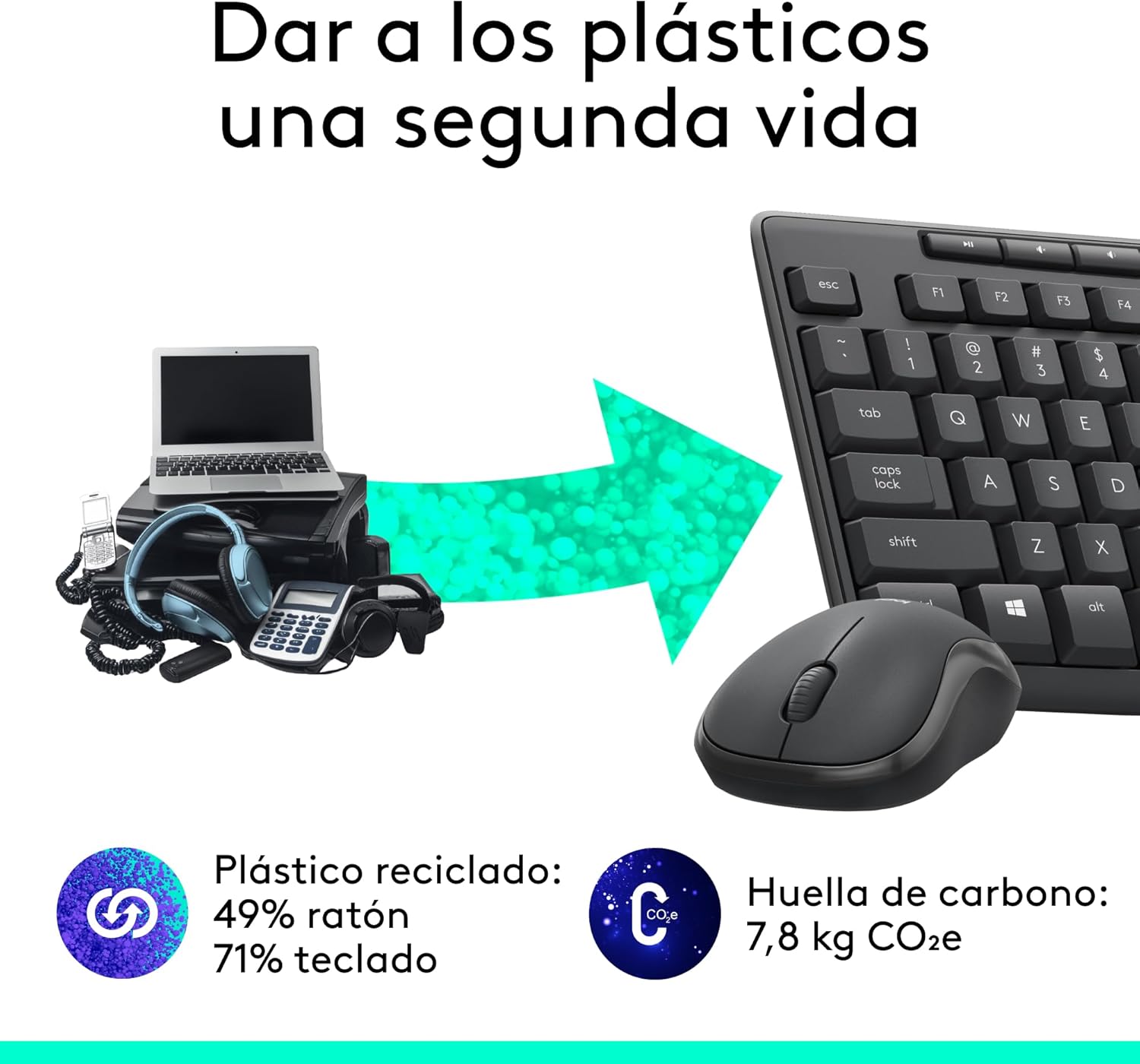 Teclado e Rato Sem Fios Logitech Silent Touch MK295/ Grafite - Imagem 6