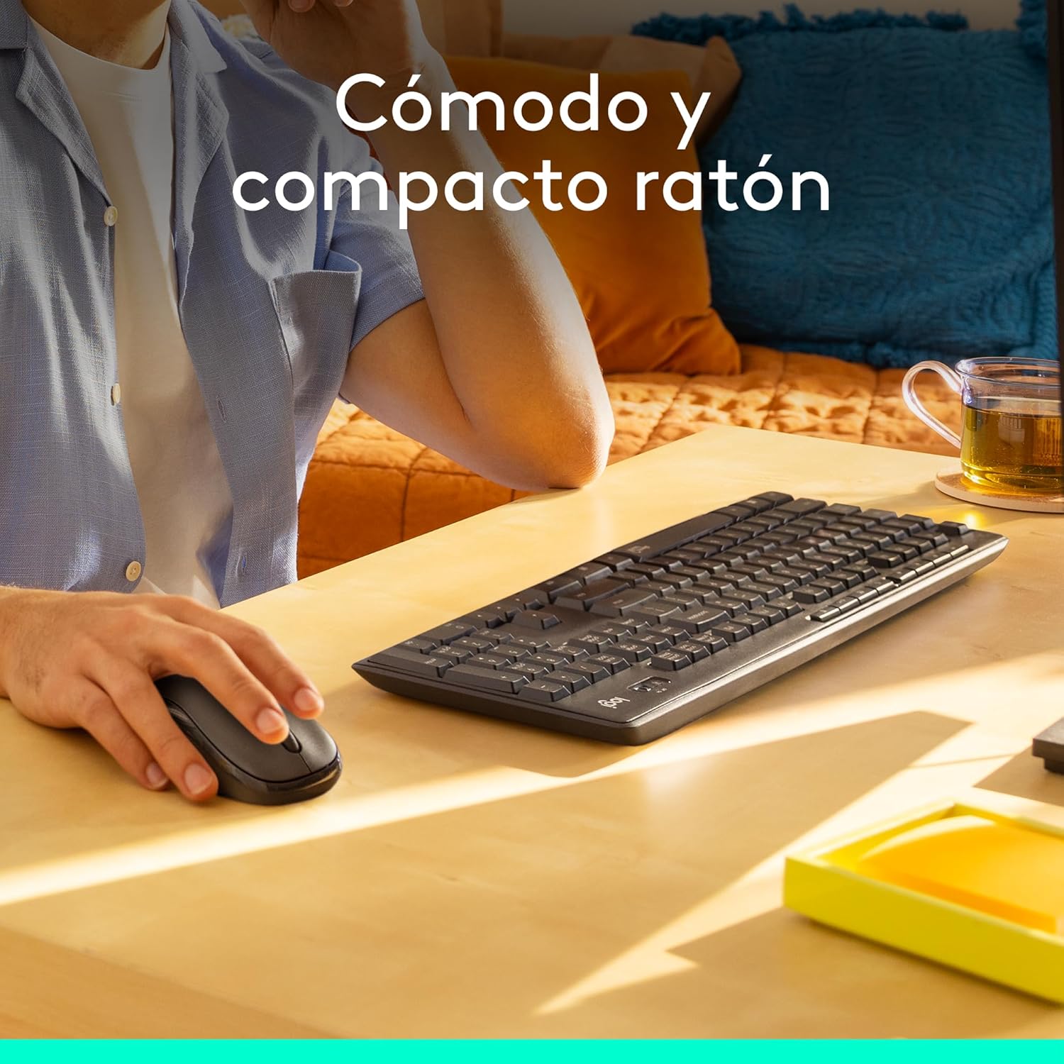 Teclado e Rato Sem Fios Logitech Silent Touch MK295/ Grafite - Imagem 5