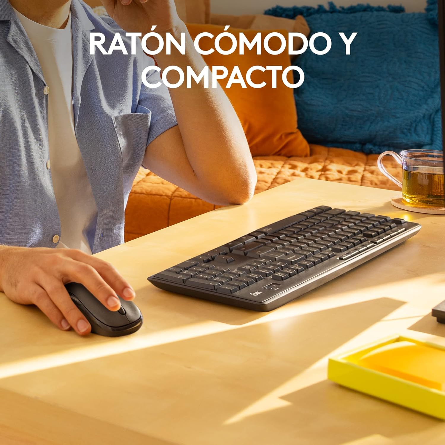 Teclado e Rato Sem Fios Logitech Silent Touch MK295/ Grafite - Imagem 2