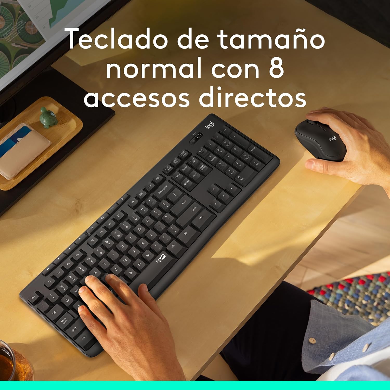 Teclado e Rato Sem Fios Logitech Silent Touch MK295/ Grafite - Imagem 4