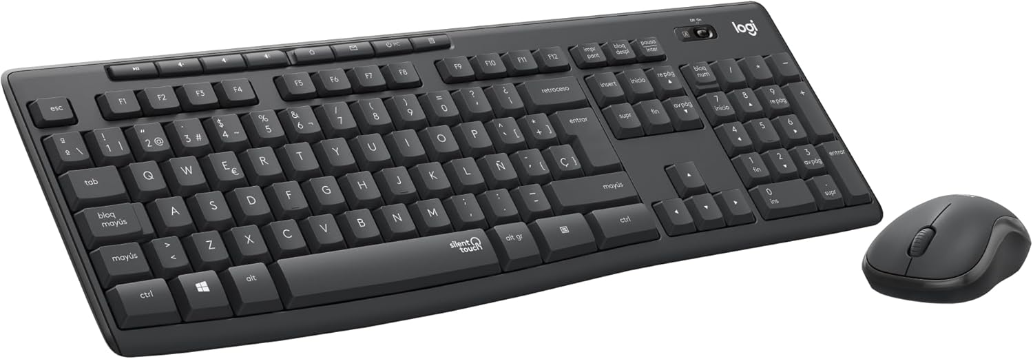 Teclado e Rato Sem Fios Logitech Silent Touch MK295/ Grafite - Imagem 1