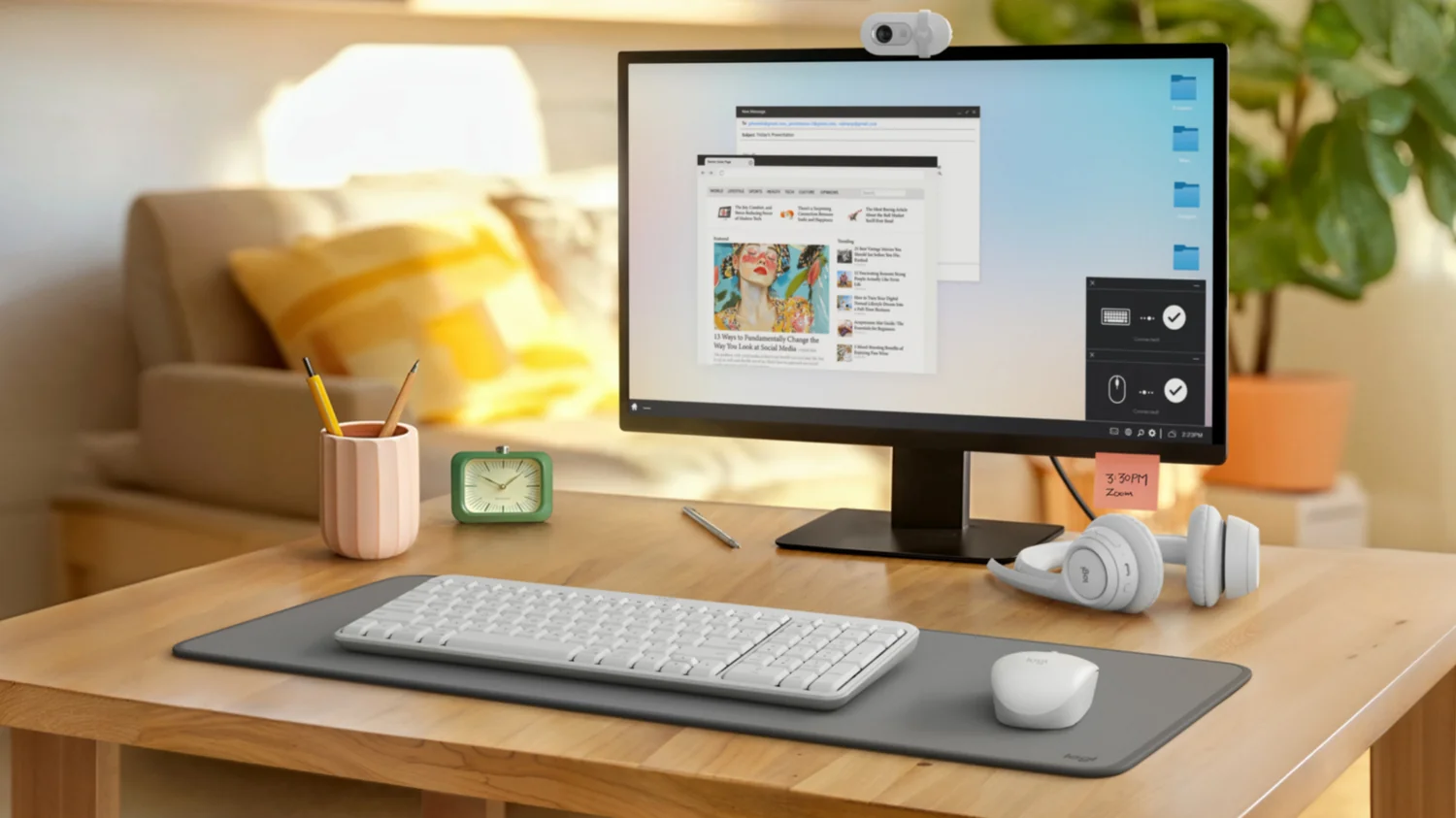 Combo Teclado e Rato Logitech MK250 Bluetooth Compacto Branco - Imagem 5