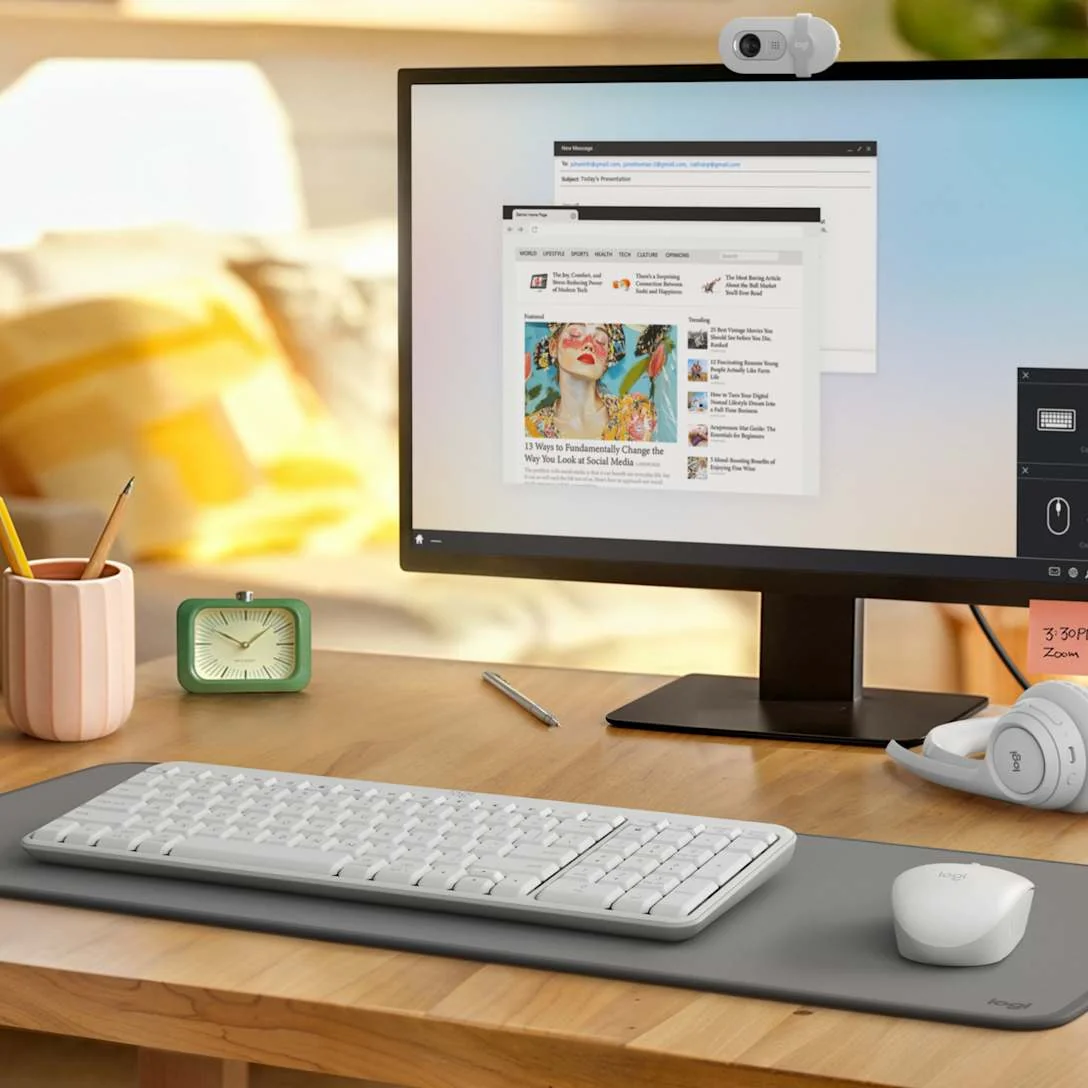 Combo Teclado e Rato Logitech MK250 Bluetooth Compacto Branco - Imagem 7