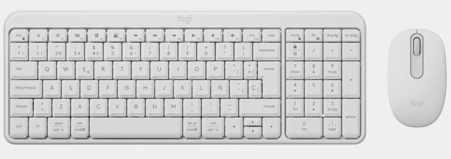 Combo Teclado e Rato Logitech MK250 Bluetooth Compacto Branco