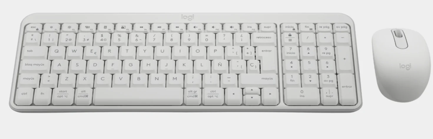 Combo Teclado e Rato Logitech MK250 Bluetooth Compacto Branco - Imagem 2