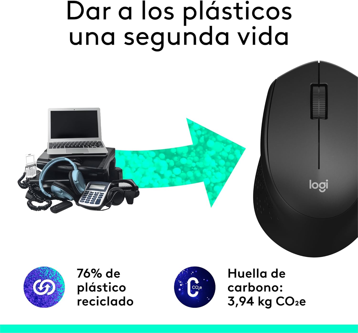 Rato Ergonómico Sem Fios Logitech M280/ Até 1000 DPI - Imagem 6