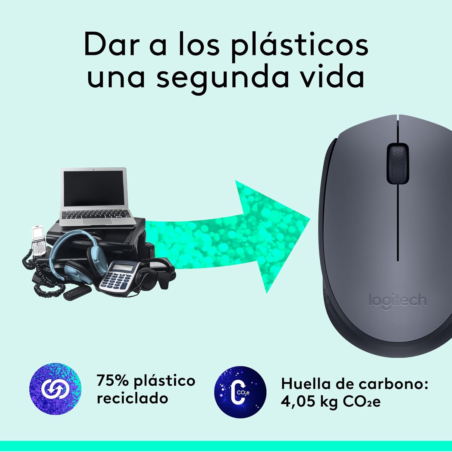 Rato Sem Fios Logitech M170/ Até 1000 DPI/ Cinzento - Imagem 5