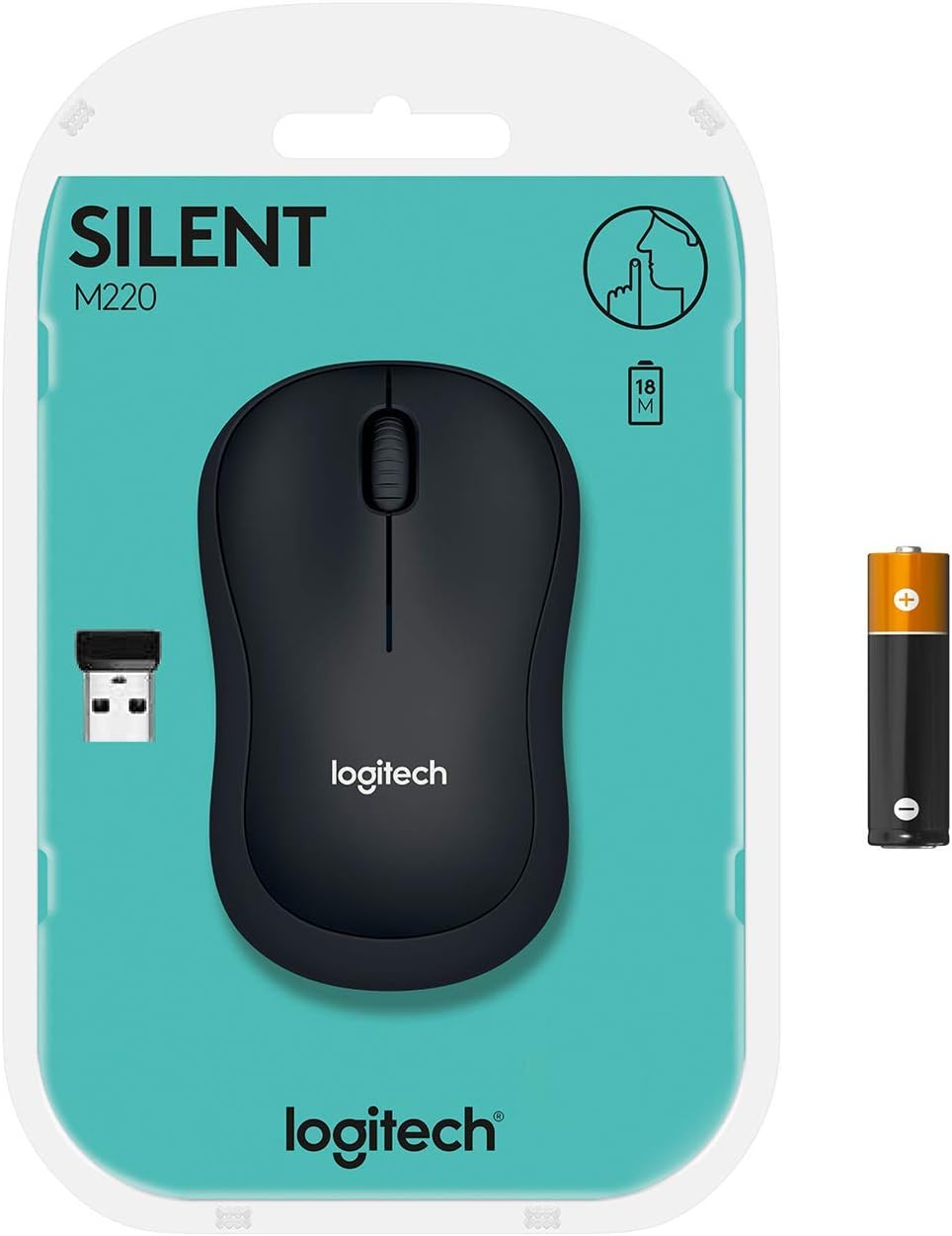 Rato Sem Fios Logitech Silent M220/ Até 1000 DPI/ Cinzento Marengo - Imagem 9
