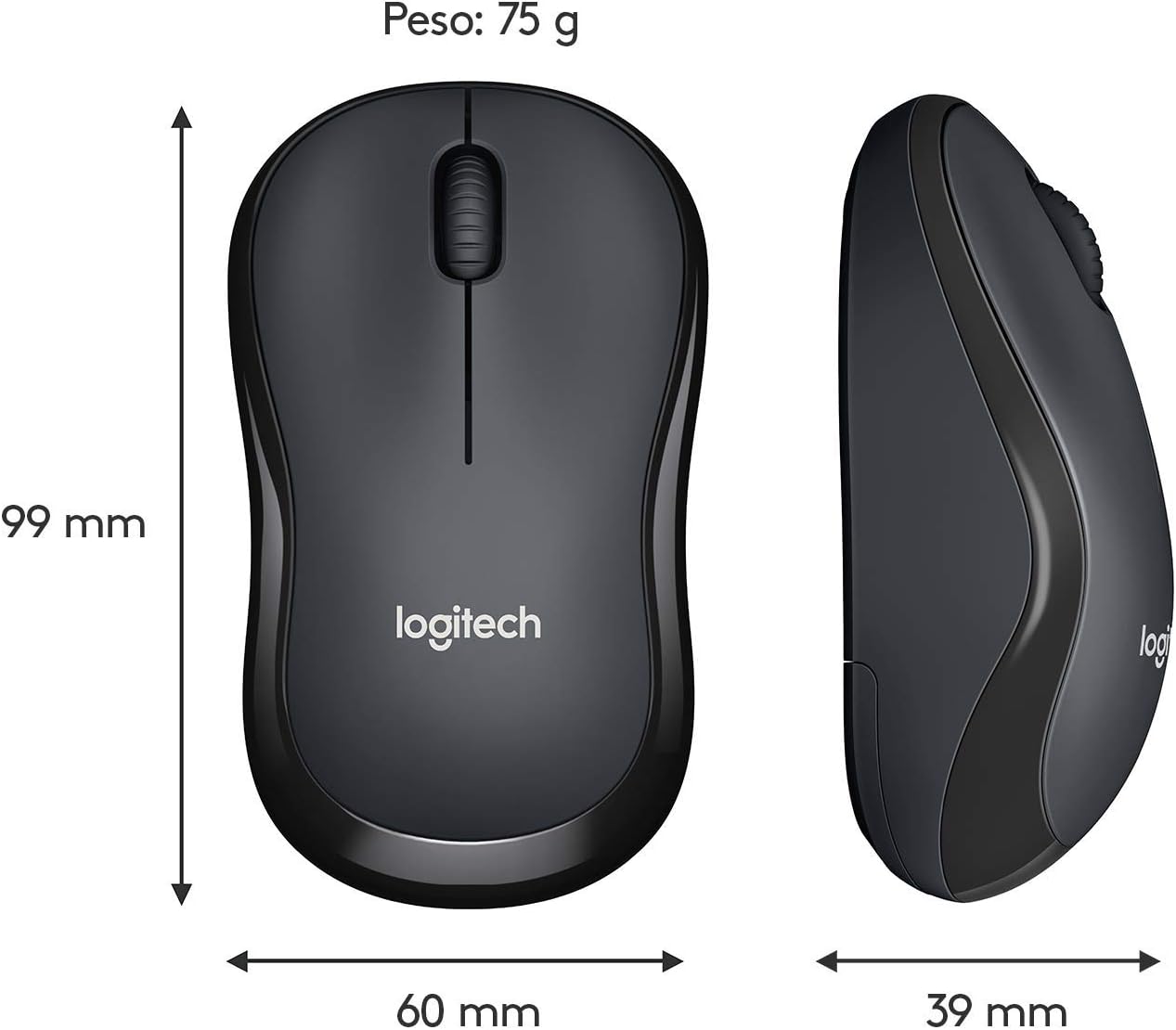 Rato Sem Fios Logitech Silent M220/ Até 1000 DPI/ Cinzento Marengo - Imagem 10