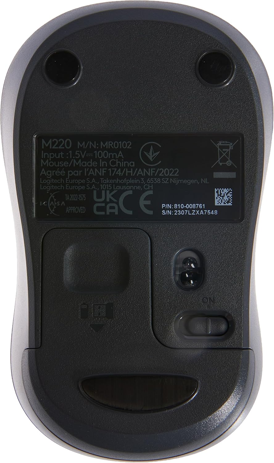 Rato Sem Fios Logitech Silent M220/ Até 1000 DPI/ Cinzento Marengo - Imagem 3