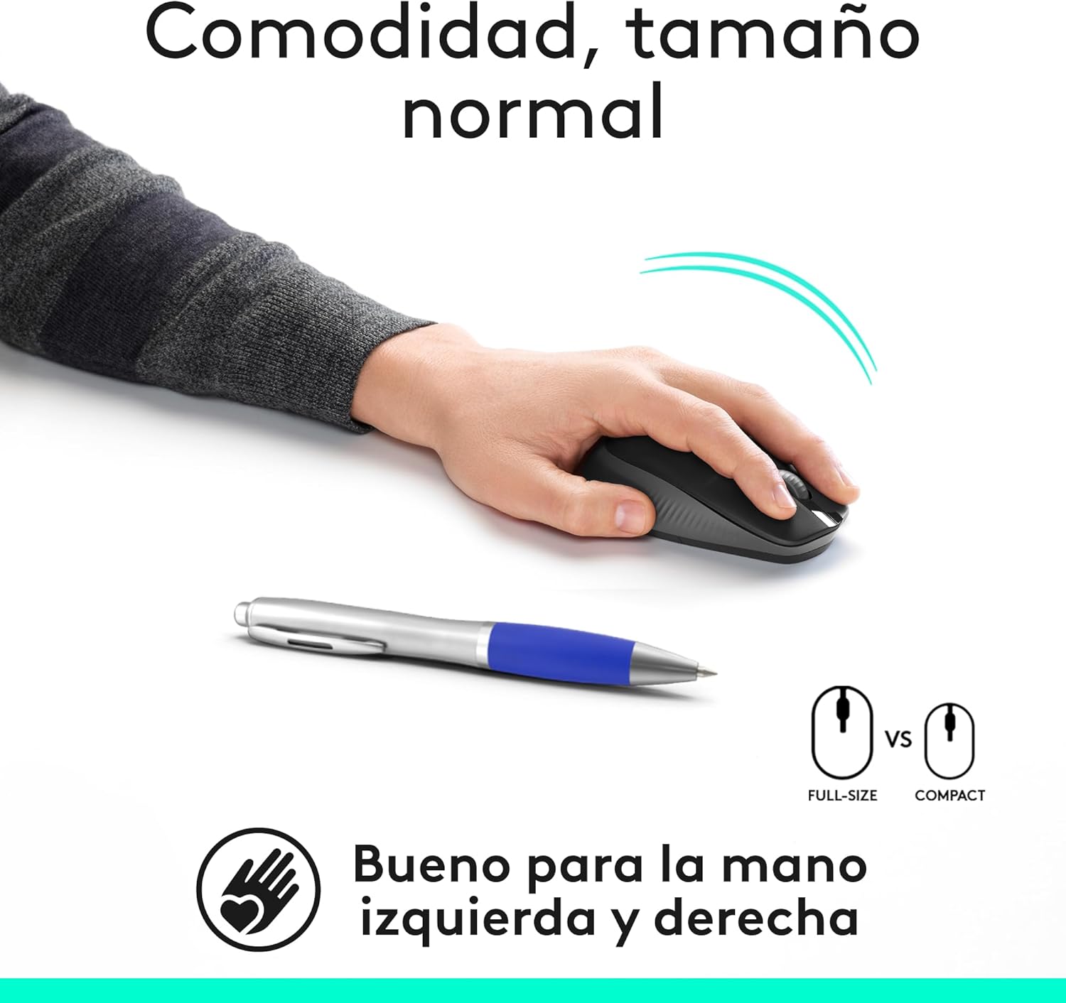 Rato Sem Fios Logitech M190/ Até 1000 DPI/ Cinzento Escuro - Imagem 2