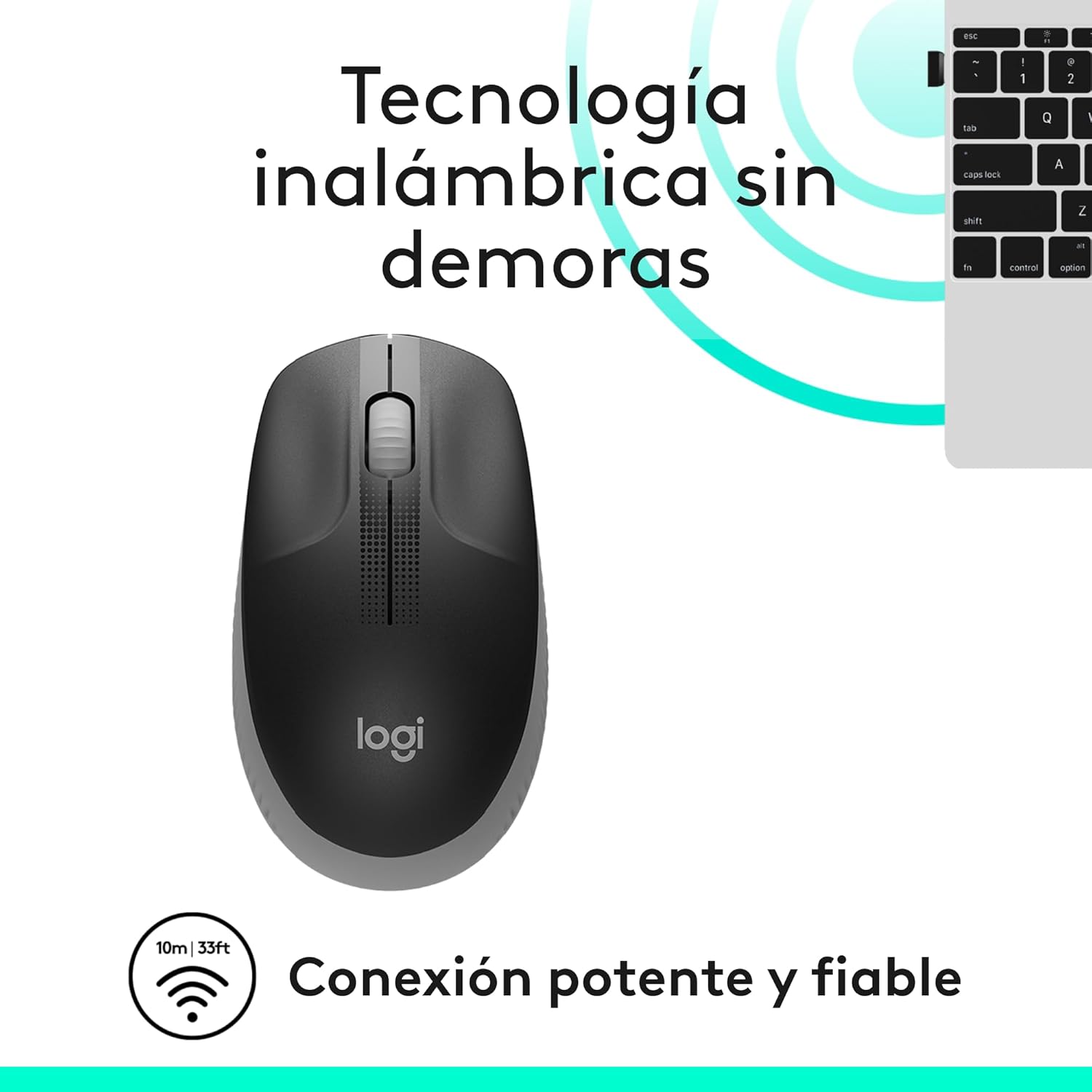 Rato Sem Fios Logitech M190/ Até 1000 DPI/ Cinzento Médio - Imagem 4