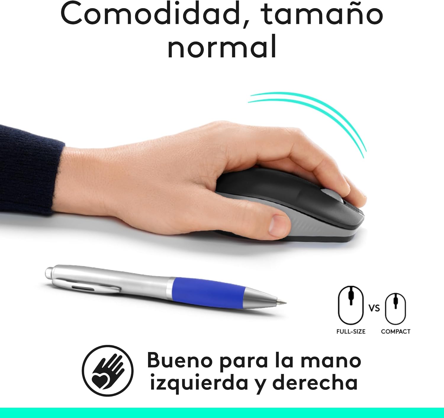 Rato Sem Fios Logitech M190/ Até 1000 DPI/ Cinzento Médio - Imagem 2