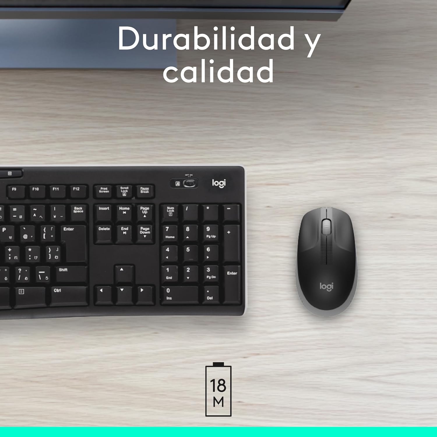 Rato Sem Fios Logitech M190/ Até 1000 DPI/ Cinzento Médio - Imagem 6