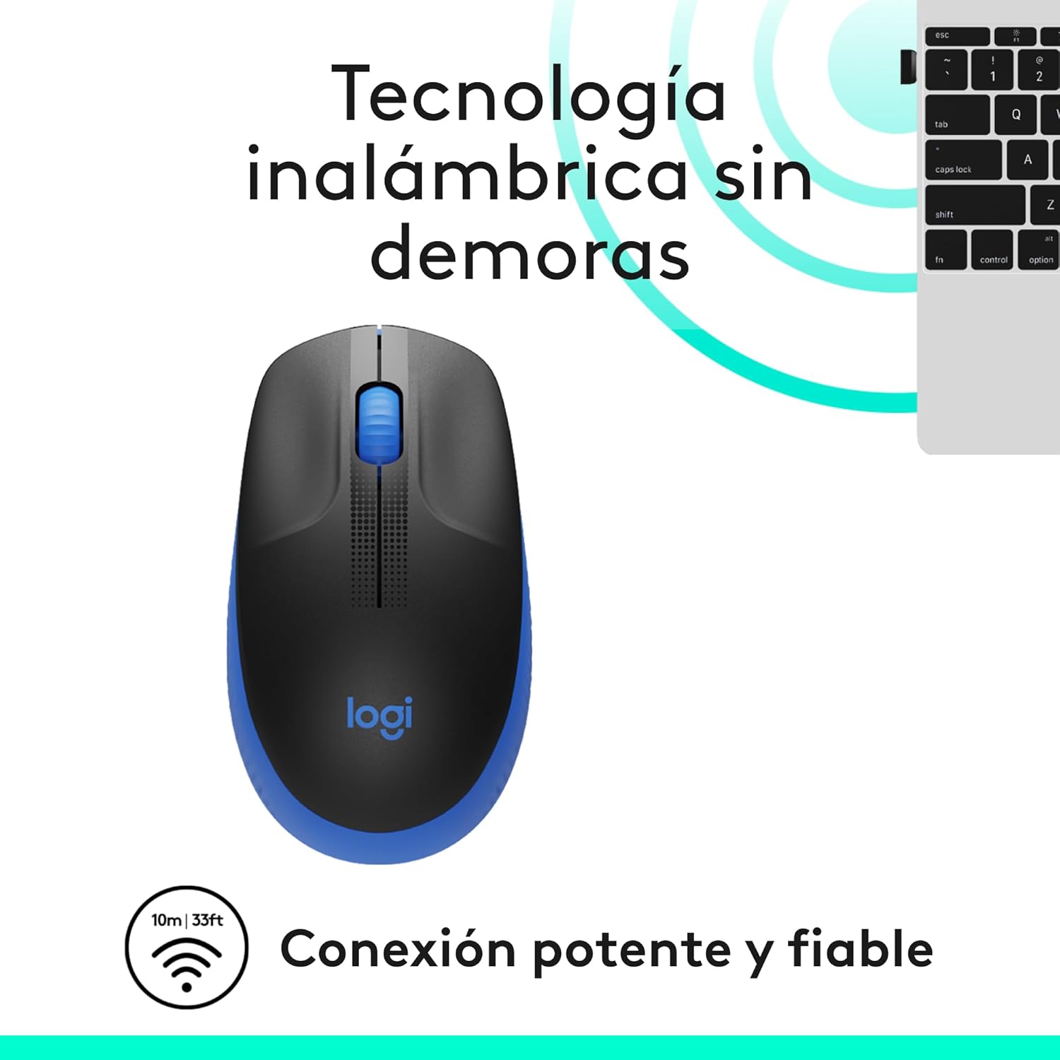 Rato Sem Fios Logitech M190/ Até 1000 DPI/ Azul - Imagem 3