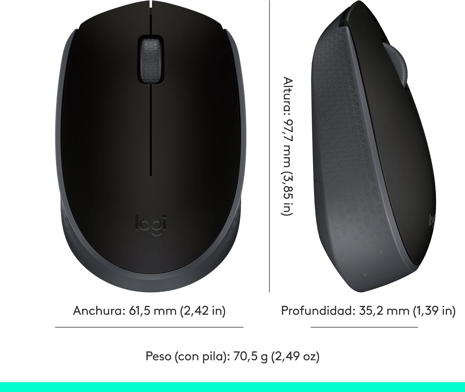 Rato Sem Fios Logitech B170/ Até 1000 DPI - Imagem 10