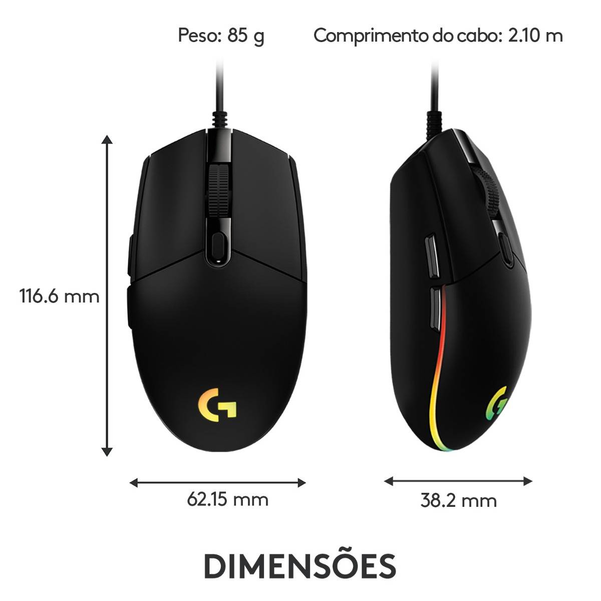 Rato Gaming Logitech G203 Lightsync/ Até 8000 DPI/ Preto - Imagem 9